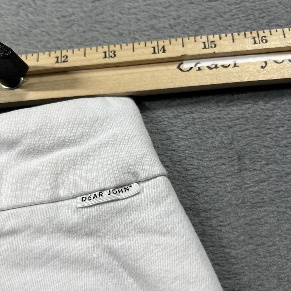 Dear John Shorts Womens 25 White Hampton 4" Cuffed Chino Mid Rise Pockets - Picture 7 of 12